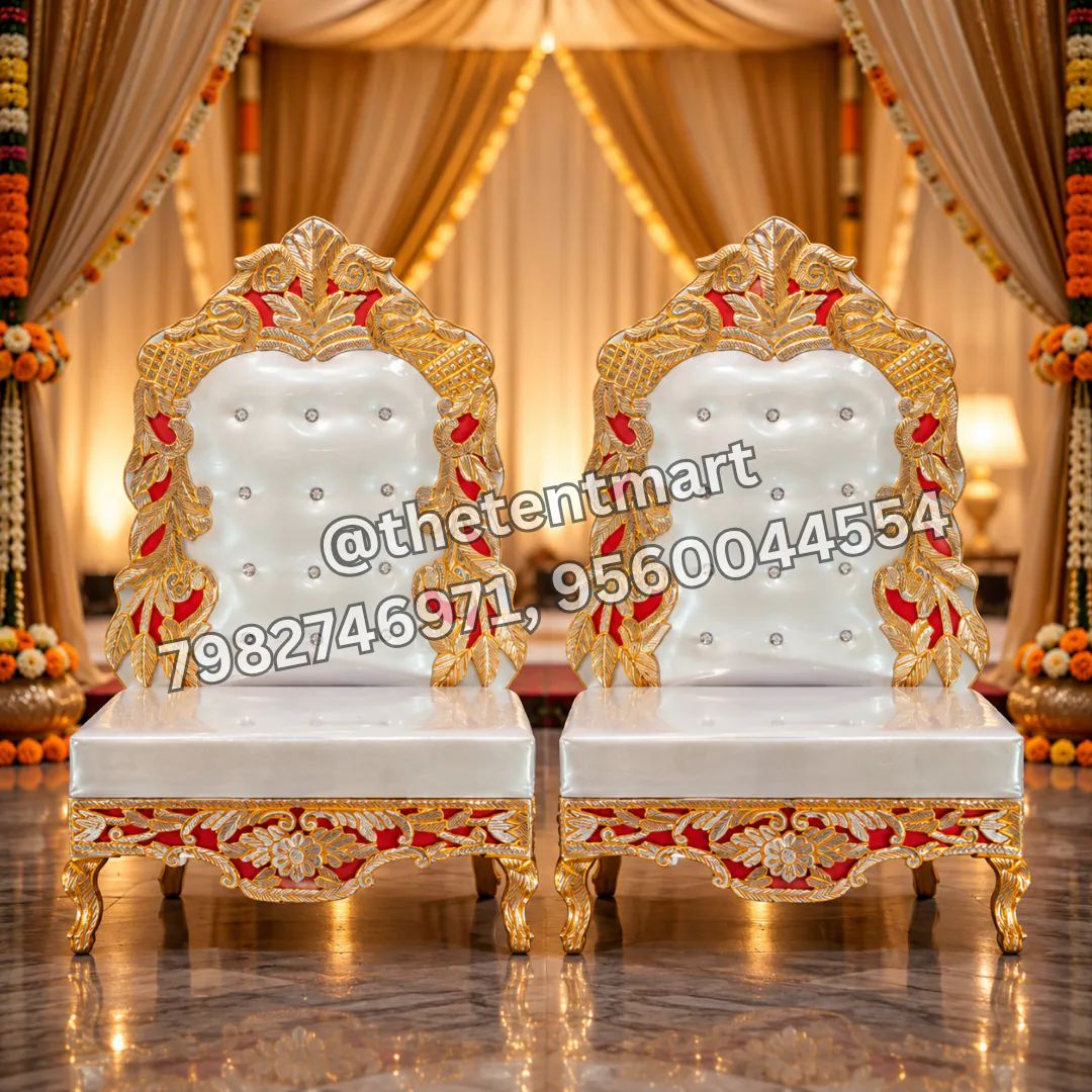 White Cushion Mandap Pata with Designer Frame, product code JC-112